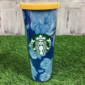 Starbucks Blue Floral Tumbler Venti 24oz.